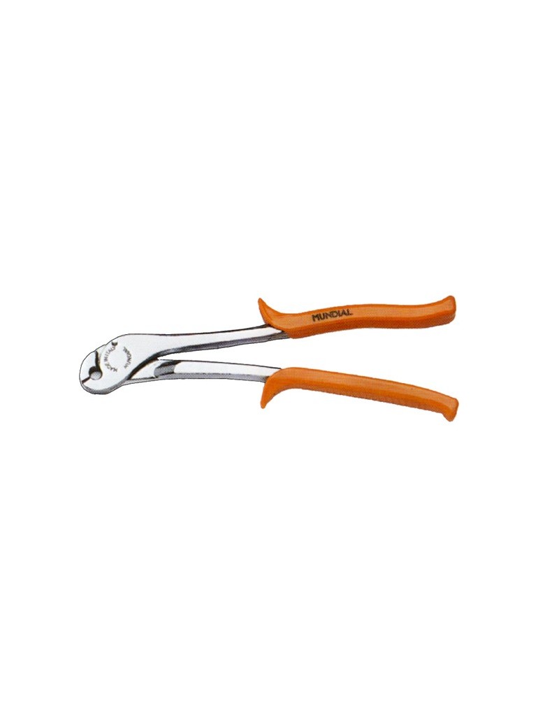 Pinza per chiusura dei ganci piccoli per reti. Finitura cromata e impugnatura isolata.