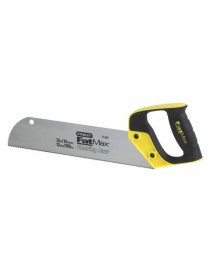 Impugnatura ergonomica in Abs bi-material con predisposizione per tagli a 45° e 90°. Lama avvitata all'impugnatura. Dentatura 