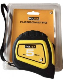 Flessometro professionale con robusto ed ergonomico corpo in materiale bi-componente: ABS giallo e gomma nera. Doppio stop del n