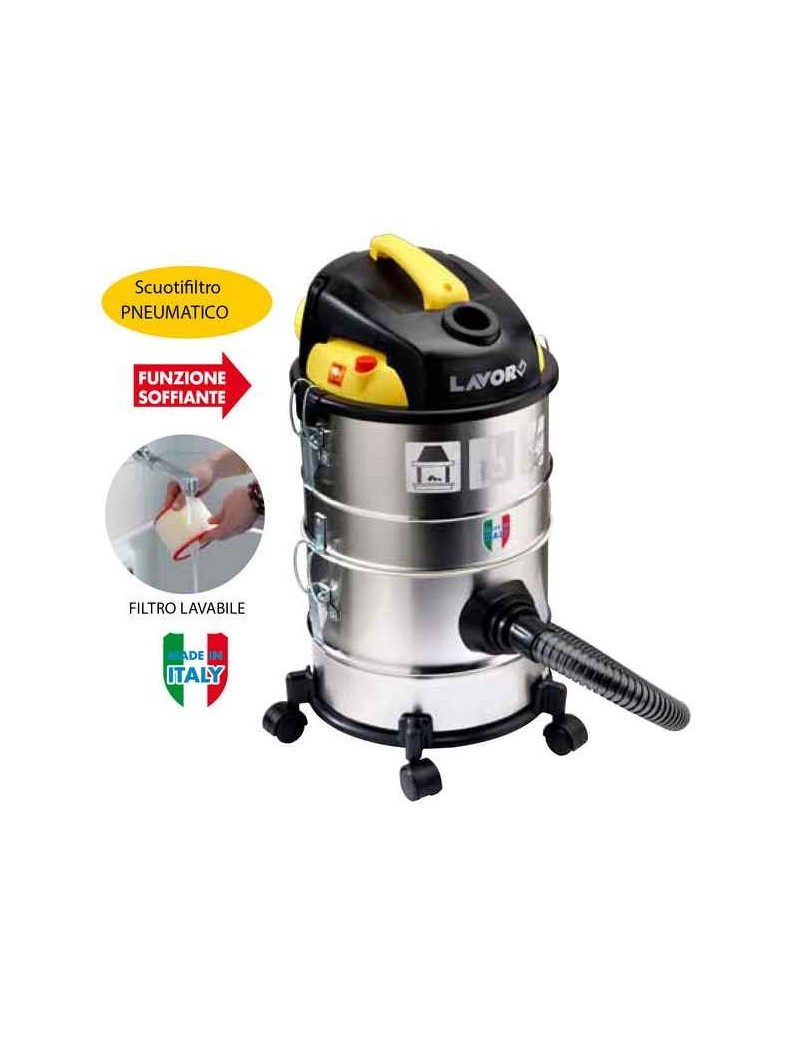 Ashley KOMBO è un prodotto 4 in 1: è aspiracenere, aspirapolvere, aspiraliquidi, ha la funzione soffiante. Studiato per aspira