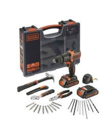 BLACK&DECKER TRAPANO PERCUSS. BDCHD18BOHA KIT 18V 2 BATTERIE
