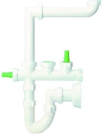 Sifone a una via "Space" 1"1/2 con canotto Ø 40 mm.