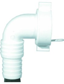 Curvetta per sifone in polipropilene bianca.