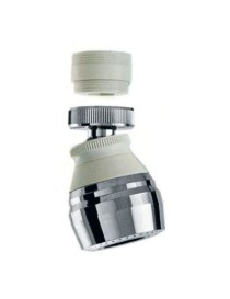 Doccetta aeratore cromato con snodo cromato fil 22x1 F e riduzione fil 24x1 M - 22x1 M.