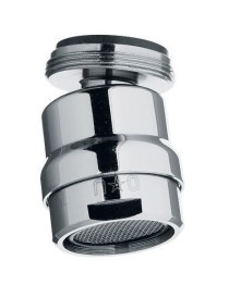 Aeratore in ottone cromato con snodo in ottone cromato fil. 24x1 M.