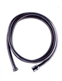 Flessibile in acciaio inox, doppia aggraffatura, ghiere in ottone cromato fil. 1/2"F, attacchi conici.