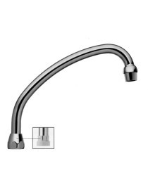 Canna lavello universale a "JOTA" in ottone cromato, altezza cm 20, diametro mm 18, ghiera filetto 3/4" F, con areatore cromato.