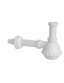 Sifone a fiasco senza piletta, tubo di uscita in plastica d.40