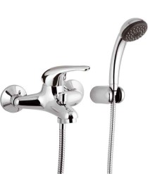 Miscelatore monocomando per vasca esterno con doccia duplex dotato di cartuccia a dischi ceramici  d. mm 40.