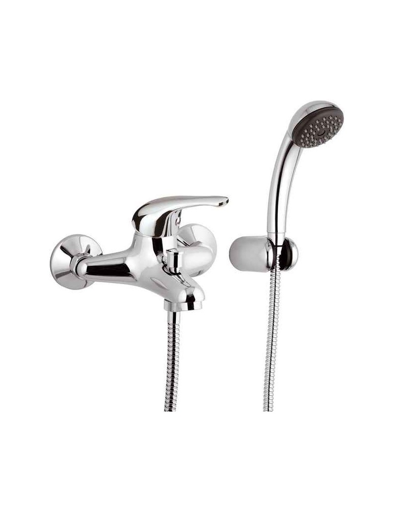 Miscelatore monocomando per vasca esterno con doccia duplex dotato di cartuccia a dischi ceramici  d. mm 40.