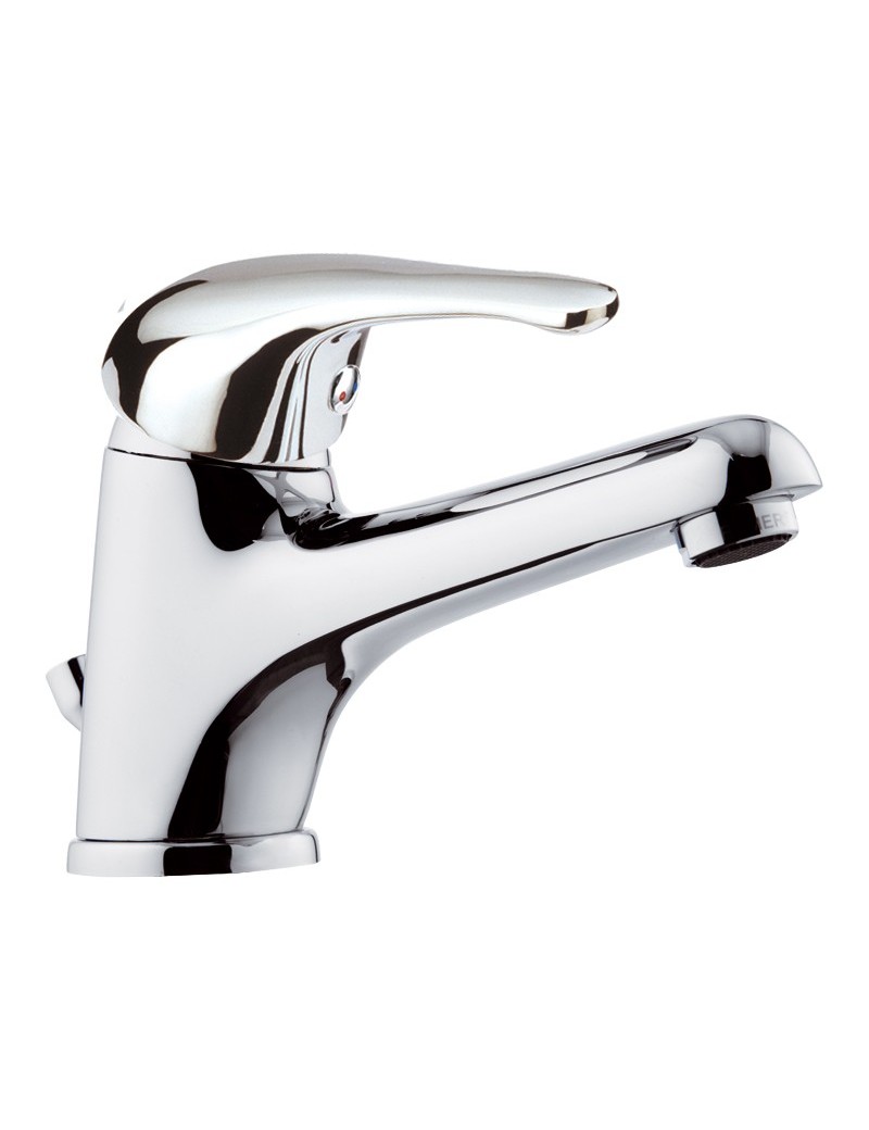 Miscelatore monocomando per lavabo con bocca lunga, dotato di cartuccia a dischi ceramici  d. mm 40.