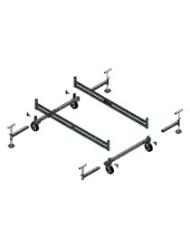 Dimensioni ingombro 2,20 x 1,37 (ruote), 1,87 (con piedini regolaibili estraibili, di serie)