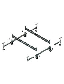 Dimensioni ingombro 2,20 x 1,37 (ruote), 1,87 (con piedini regolaibili estraibili, di serie)