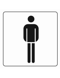 ETICHETTA ADESIVA PLEXIGLASS TOILETTE UOMO