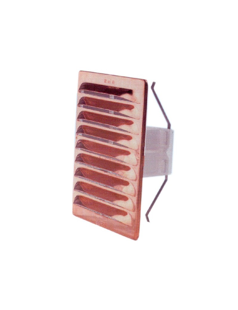 Griglia quadrata universale in rame, con rete e con molle. Fornita con pellicola trasparente antigraffio.