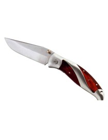 COLTELLO TASCA MANICO ACCIAIO/LEGNO LAMA INOX cm 20